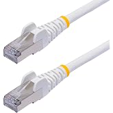 StarTech 3ft Cat8 Snagless Ethernet Cable, S/FTP, 100W PoE++, White, LSZH | 2000MHz bandwidth, 25G/40G speeds, 26AWG copper, LSZH, Gold-plated RJ45, Patch Cable, Ethernet Cord, Pure Bare