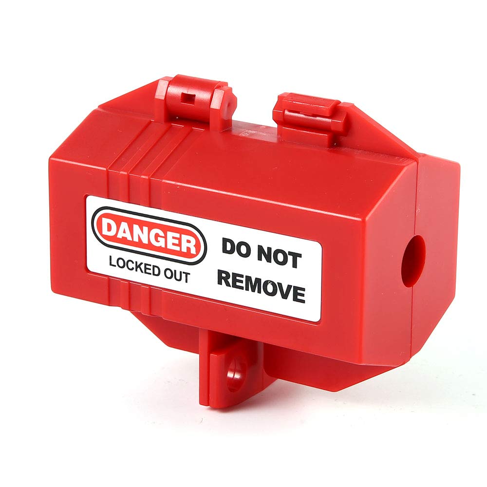 POFET Red Plug Lockout Tagout 65x65x118mm/2.5x2.5x4.6inch inch Plug Lockout Device for 110V Plugs