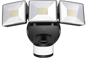 OREiN 4500LM/30W Flood Lights Outdoor, 240°/40FT Motion Sensor Outdoor Lights 3 Modes Dusk to Dawn IP65 Waterproof LED Security Light for 4500SQ.FT Area for Yard Garden, Black (Hardwired)