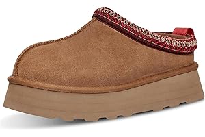 ZEXSAFETY Platform Tasman Slippers for Women Snow Winter Womens Slippers Fluffy House Slippers for Indoor and Outdoor