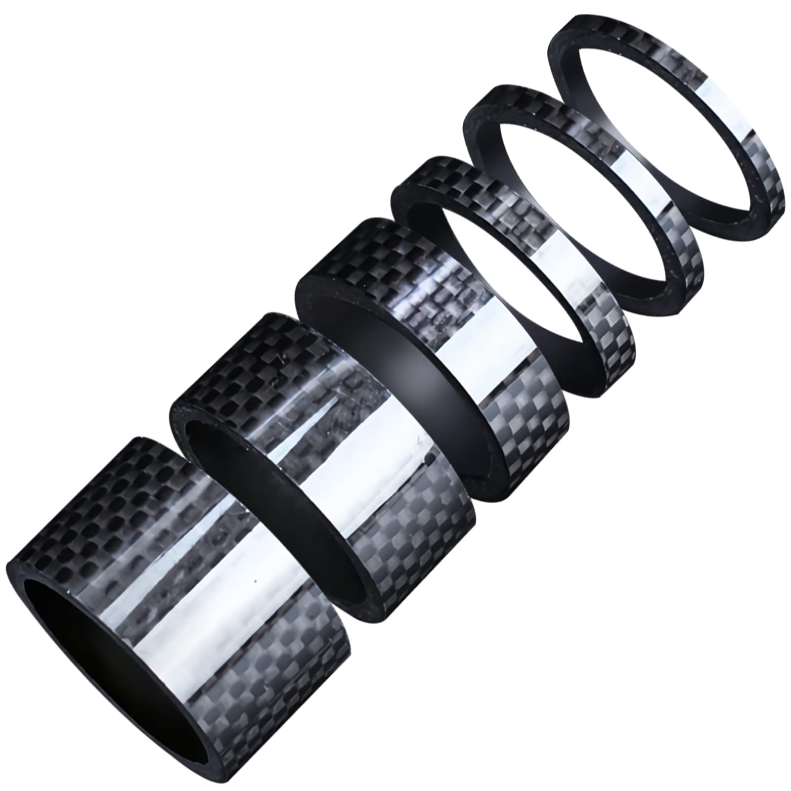 YUTOU Bicycle Headset Spacer 1 1/8 Inch 6 Pieces Carbon MTB Road Bike Spacers Bicycle Ahead Stem Spacer Bicycle Stem Headset Spacer Kit Bicycle Spacer for Bicycles/Road Bikes/MTB/BMX