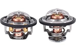 MOTOKU Front and Rear Thermostat 185 and 180 Degree for Chevy GMC 6.6 Duramax Diesel