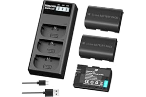 LP LP-E6 LPE6N Battery Charger Pack, 3-Pack Battery+Triple Slot Charger Compatible with Canon EOS R6 R5 R 90D 80D 70D 60D 60D