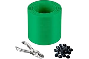 ALOSUTR Trial Set, Interlocking Fence Privacy Strips, 6.5 Feet Fence Privacy Strips, (Includes 10 Clasps + One Hole Punch) Green, for Decks, Patios, Fences, Barbed Wire and More.