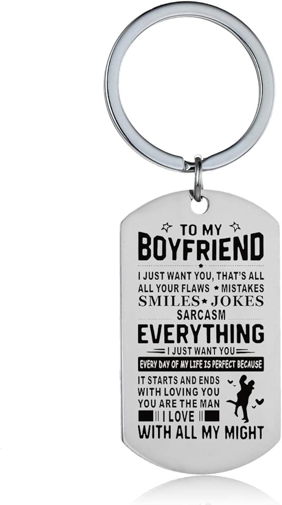 Amazon Com Valentine S Day Gift To My Boyfriend Dog Tag Keychain