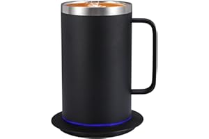 DEQIANG Self Heating Coffee Mug, Heated Coffee Mug with Smart Mug Warmer & Ergonomic Handle, Auto Heat to 131°F, USB-Powered 