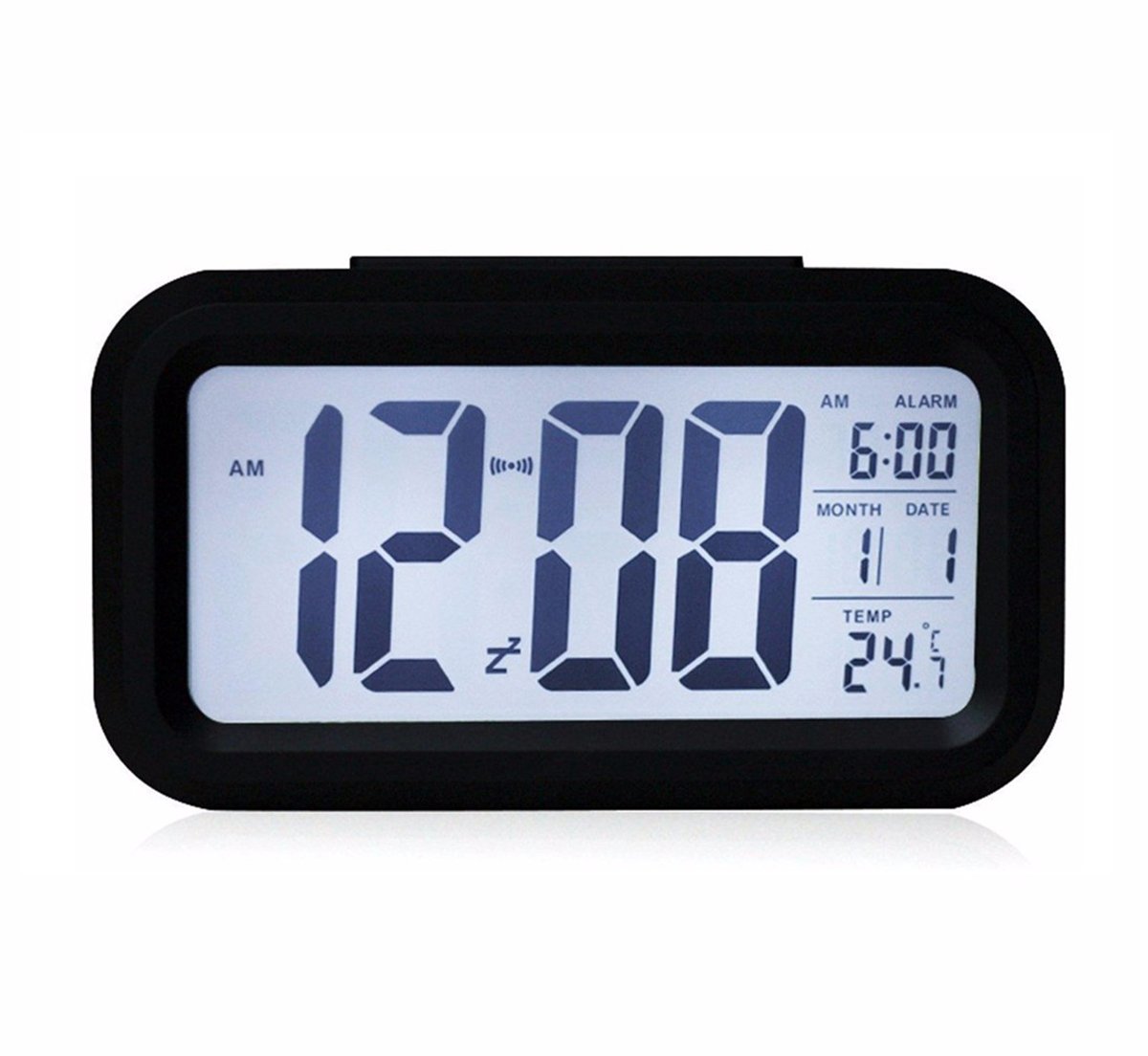 24 Hour Digital Alarm Clock, Smart Soft Night Light Large