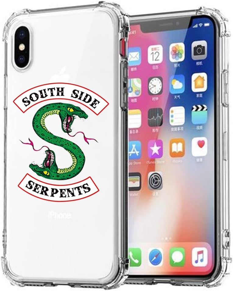 Southside Serpents Phone Case for iPhone X and iPhone Xs, Clear Anti-Scratch Shock Absorption Cover Case iPhone Xs/X 5.8 inch, Riverdale Party Favors Gifts