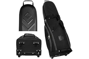 CaddyDaddy Enforcer Golf Travel Bag Crush Resistant Hard Top Protection, 1 Year Full Replacement Coverage, Durable Thick Nylon, Wheels & Lockable XL Zippers. Case for Transporting Clubs on Airlines