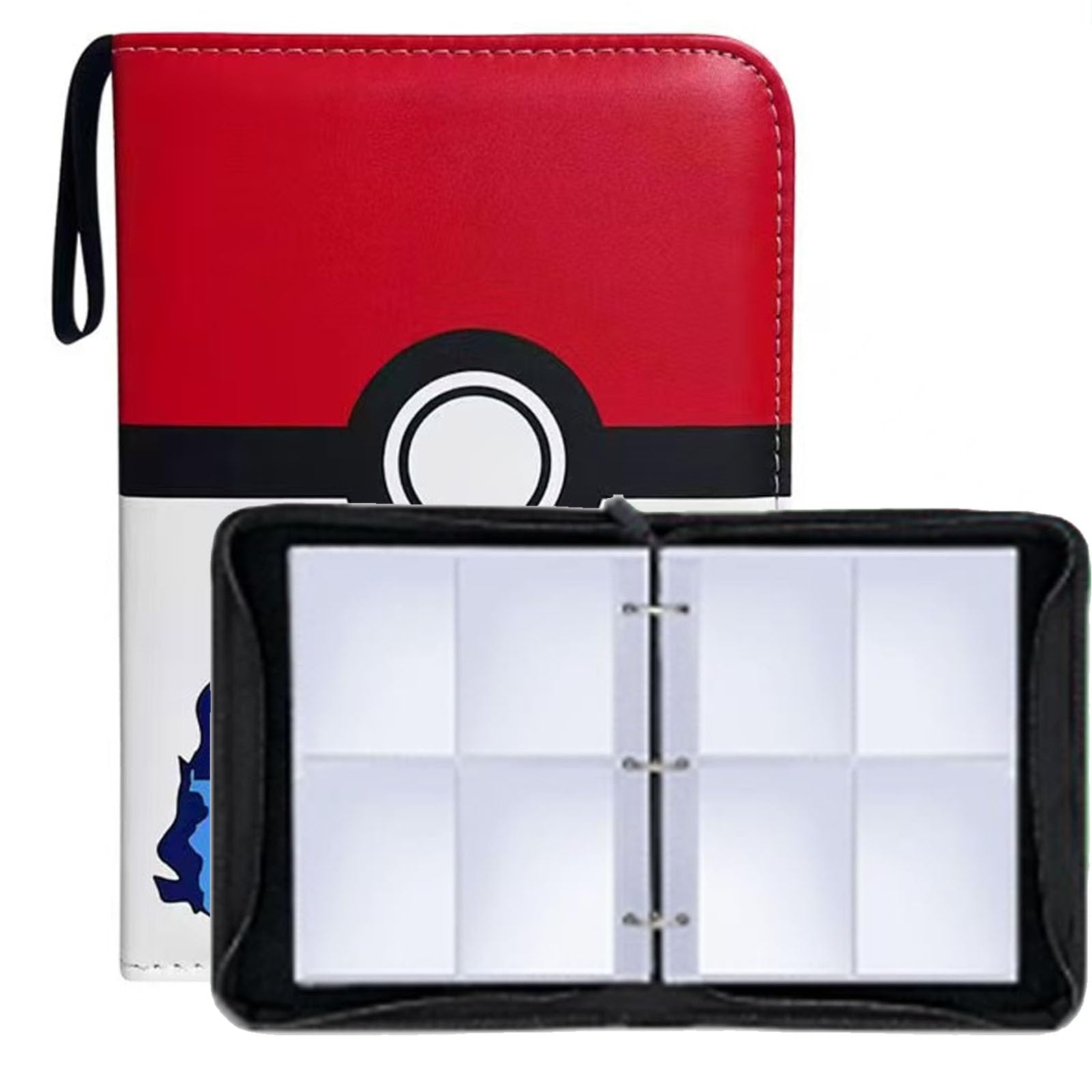 Trading Card Binder 4-Pocket PU Trading Card Album, 400 Pockets Card Album Folder, Waterproof Card Collection Folder Book, Zipper Cards Binder Album for MTG, TCG, Sports & Game Cards