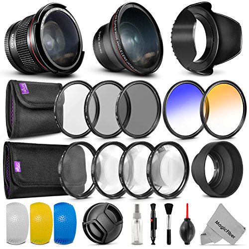 58mm Altura Photo Essential Accessory Kit for Canon EOS Rebel DSLR Bundle with Altura Photo Fisheye and Wide Angle Lenses