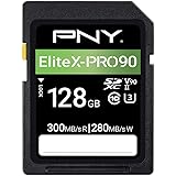 PNY 128GB EliteX-PRO90 Class 10 U3 V90 UHS-II SDXC Flash Memory Card