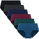 POPKOK Teen Girls Cotton Underwear Mid Waist Brief Panties 6 pack