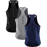 NELEUS Men's 3 Pack Dry Fit Y-Back Muscle Tank Workout Gym Shirt