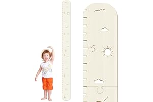 SOLEIM Wooden Growth Chart for Kids,Height Chart for Boy Girls,Measuring Board for Kids Height,for Child's Room,Nursery Decor Decoration Wall Art (Hollow Sun)