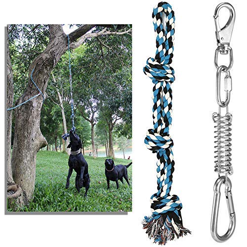 DIBBATU Spring Pole Dog Rope Toys Outdoor Hanging Bungee Toys
