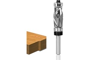 Akylin Solid Carbide Spiral Flush Trim Router Bits 1/4“ Shank,1" Cut Length Compression Flush Trim Bit,Up&Down Cut for Wood F