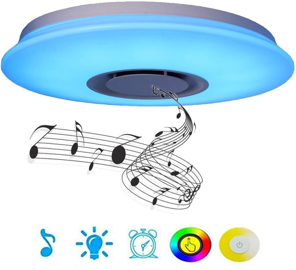 Smart Music LED Deckenleuchte mit BluetoothLautsprecher, 50 cm RGBW dimmbare Deckenleuchte mit Smart Music LED Deckenleuchte mit BluetoothLautsprecher, 50 cm RGBW dimmbare Deckenleuchte mit