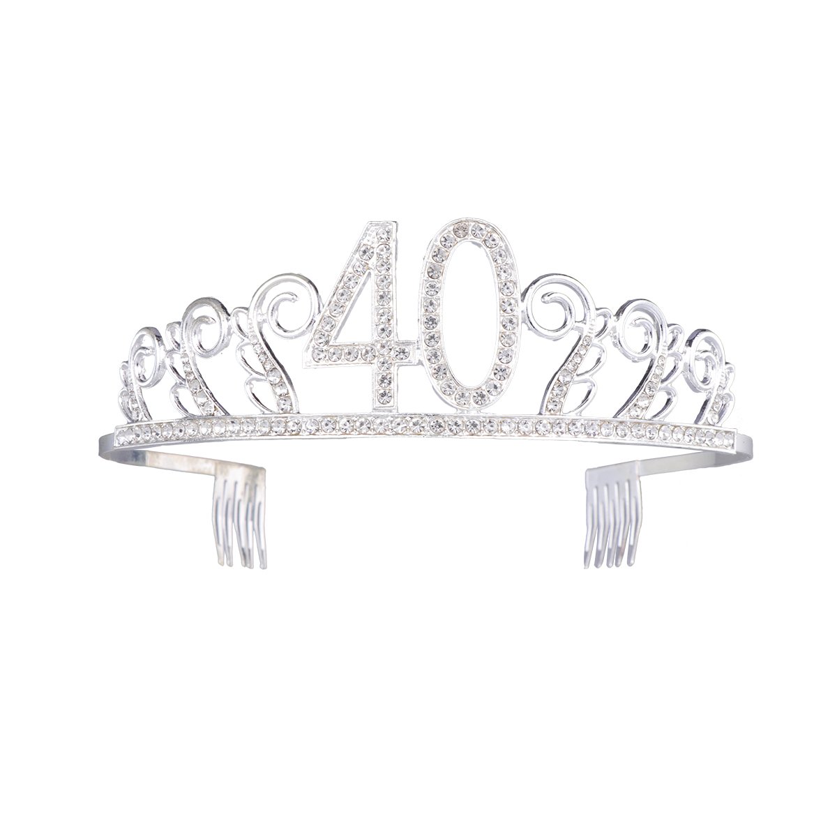 Frcolor Birthday Crystal Tiara Crown 40th Rhinestone Princess Queen Headband