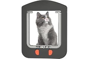HIDROSIL Cat Door for Door，Suitable Interior/Exterior Door，Frame Size 11.5 * 9 * 1.5inch，Black