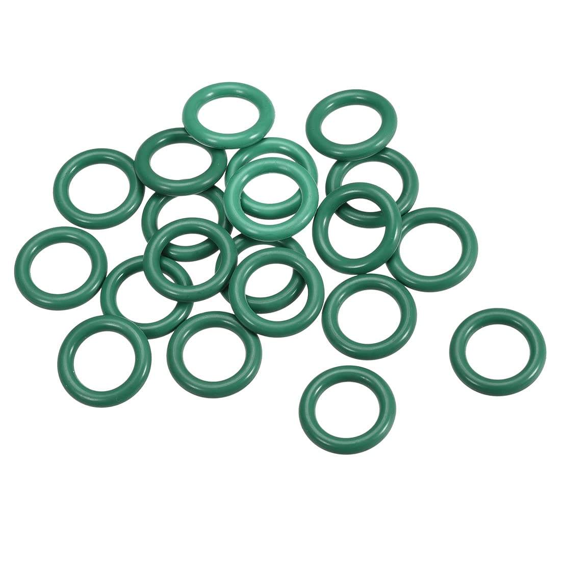 sourcing map Fluorine Rubber O-Rings, 21mm OD 14mm ID 3.5mm Width FKM Seal Gasket for Machinery Plumbing, Green, Pack of 20
