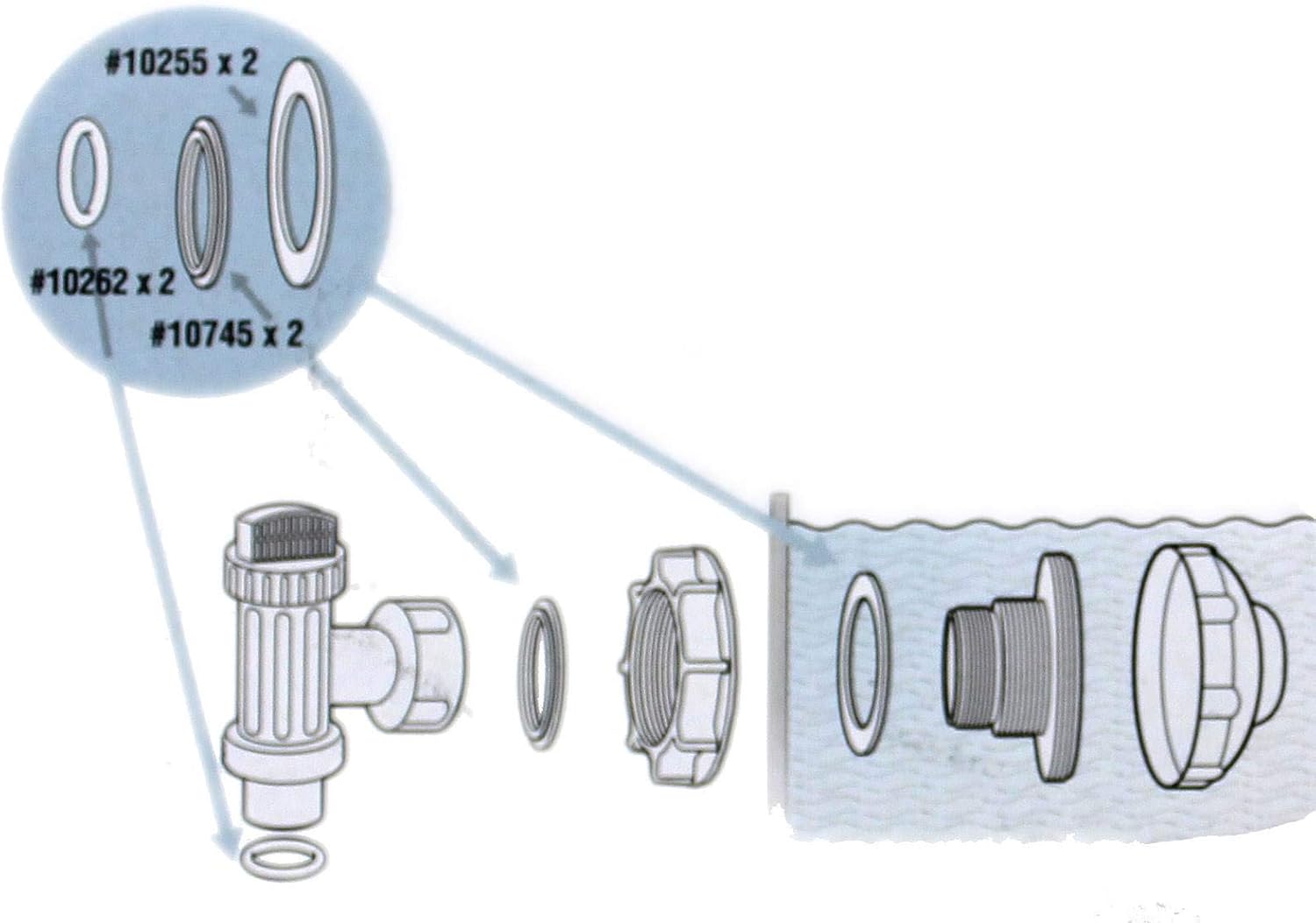 Intex Large Strainer Rubber Washer and Ring Pack Replacement Parts (2 Pack): Garden & Outdoor