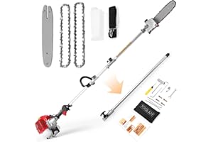 HOMDOX Gas Powered Pole Saws - 58CC 2-Cycle Pole Saws for Tree Trimming with 16-Foot Extendable Reach - Design for Tree Trimming and Branch Cutting