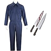 Volrath Adult Mens Killer Cosplay Costumes Blue Jumpsuit Coveralls Uniform Halloween Party Outfit Suit