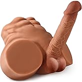 Isskis 6.8LB Male Sex Doll with Dildo, Adult Torso Sex Doll Toys with 7.08in Huge Dildos for Women Masturbation, Unisex Mastu