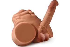 Isskis 6.8LB Male Sex Doll with Dildo, Adult Torso Sex Doll Toys with 7.08in Huge Dildos for Women Masturbation, Unisex Mastu