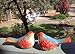 Set of 2 Ceramic Flower Embellished Multi-colored Bird Figurines