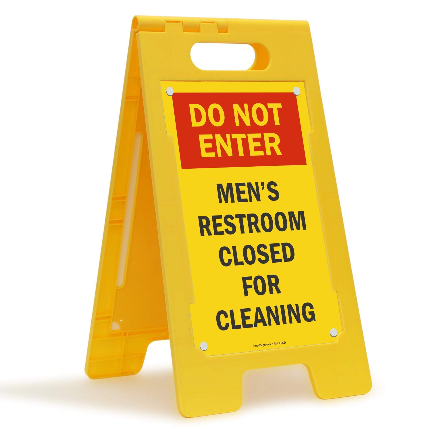 Photo 1 of ***crack on foot***SmartSign "Do Not Enter Restroom Closed For Cleaning" Folding Floor Sign | 25" x 12" Plastic