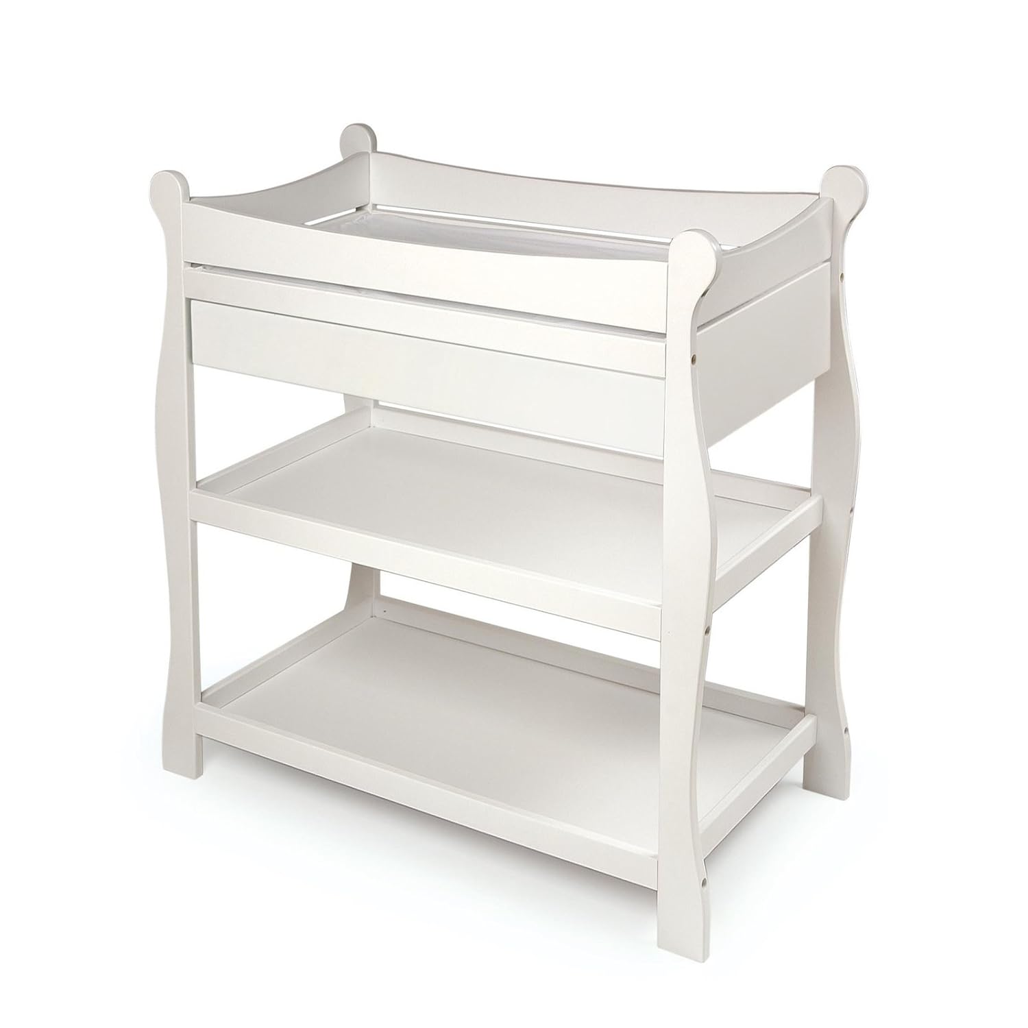 SleighStyle Changing Table with Drawer White Baby