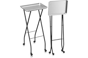 K-SALON Aluminum Foldaway Folding Service Tray on Wheels