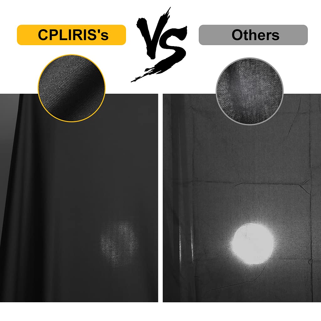 10x12ft Black Backdrop for Photography, Large Seamless Polyester Fabric Pure Black Photo Backdrop Curtain for Portrait Photoshoot Party Video