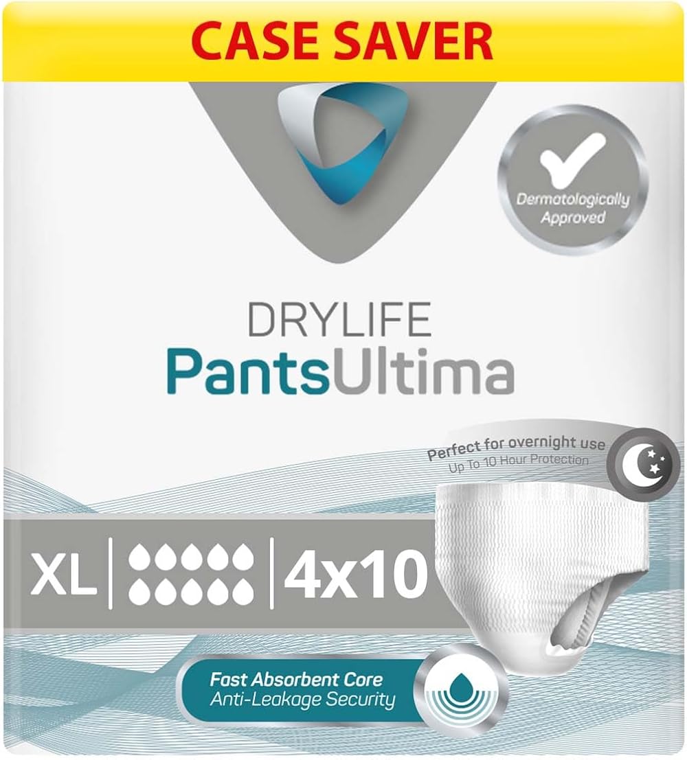 Drylife Ultima Disposable Pull-Up Pants Unisex 3000ml Absorbency XL 4x10