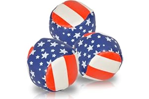 ArtCreativity Patriotic Juggling Balls Set for Beginners, Set of 3, American Flag Juggle Ball Kit, Soft Easy Juggle Balls for Kids & Adults, 4th of July Party Accessories, Red, White, and Blue