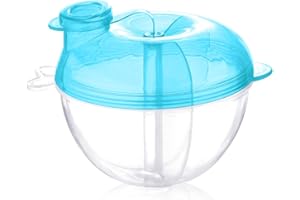 Accmor Baby Formula Dispenser for On-The-Go Feedings, Three-Compartment Non-Spill Formula Container to Go, Snack Milk Powder Dispenser for Traveling with Infant Toddler, Blue
