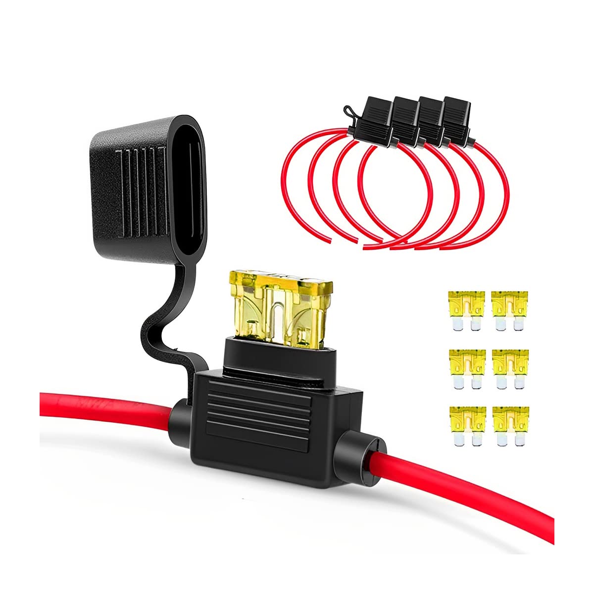 5PCS Inline Fuse Holder, 10/12/14 AWG Gauge Copper