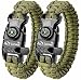 A2S Protection Paracord Bracelet K2-Peak - Survival Gear Kit with Embedded Compass, Fire Starter, Emergency Knife & Whistle (Green/Green 8") primary