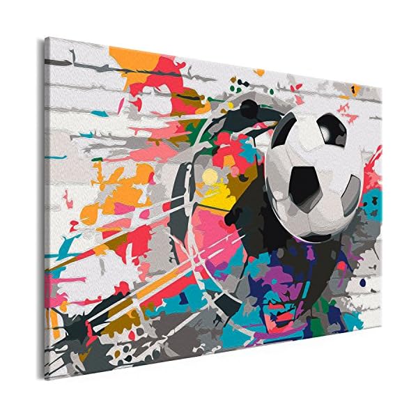 murando - Malen nach Zahlen Fussball 60x40 cm Malset mit Holzrahmen auf Leinwand für Erwachsene Kinder Gemälde Handgemalt Kit DIY Geschenk Dekoration n-A-0558-d-a