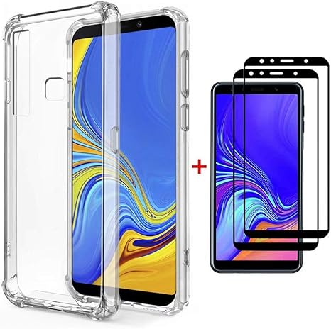 FHXD Compatible con Funda Huawei Honor 7A/Y6 2018 Transparente TPU Silicona Cubierta Cover Protectora [2*Película de Vidrio Templado] Suave Anticaída de Cojín de Aire Case Protectora: Amazon.es: Electrónica