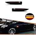 ADIIL Dark Smoke Lens Full LED Front Fender Side Marker Light Turn Signal Lamp Assembly Compatible with 2002-2008 BMW E65 E66 E67 7 Series, Driver & Passenger Side