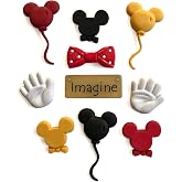 Buttons Galore Mickey &amp; Minnie Style Craft Buttons - 3 Packs (24 Buttons) | 5/8" - 1 1/2" Mouse Ears Shank Buttons for Sewing &amp; Crafts