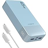 JUOVI J2621 Power Bank Portable Charger,20000mAh 45W PD3.0 QC 4.0 Fast Charging Battery Pack with LED Display,2 USB-C,2 USB-A for iPhone Tablet MacBook
