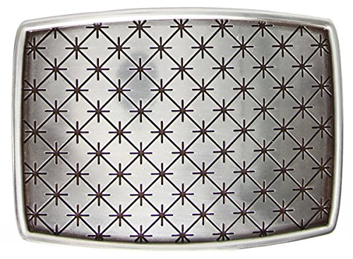 HA1702 Antique Silver Finish Star Spangled Square Buckle For Men