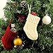 LimBridge Christmas Mini Stockings, 6 Pack 7 inches Cable Knit Knitted Rustic Stocking Decorations, Goodie Bags for Family Friends, Cream Burgundy