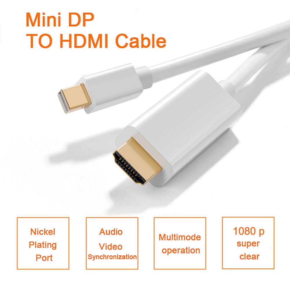 Mini Displayport To Hdmi Cable Mini Dp Port Thunderbolt To Hdmi 1080p Full Hdcable For Surface Pro 6 Feet 1 8m Mac Mini Etc Macbook Pro Imac Camcorder Accessories Electronics