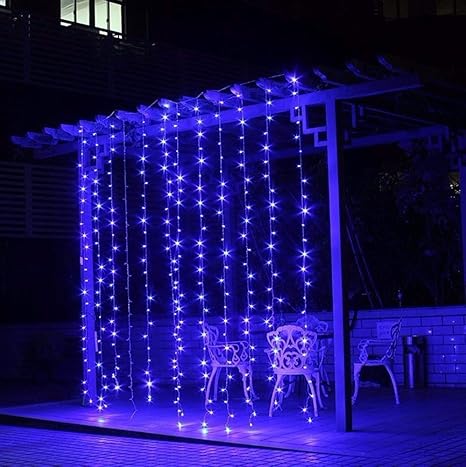 Sfondi Natalizi Luminosi.Tenda Luminosa Di Natale Solmore 4m X 0 6m Tenda Luminosa Di Natale 120 Led Luce Per Interno Ed Esterno Natale Xmas Stringa Fata Nozze Luci Della Tenda Blu Amazon It Illuminazione