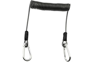 ZZHXSM Fishing Coiled Lanyard Stainless Steel Wire Lost Hand Rope Telescopic Rope Hook Loss Prevention Fishing Accessories Tools for Mountaineering, Fishing, Boating, Hiking, Camping and Hunting